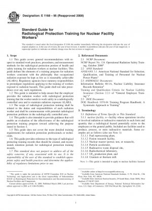 Standardhandbuch für die Strahlenschutzschulung für Mitarbeiter kerntechnischer Anlagen
