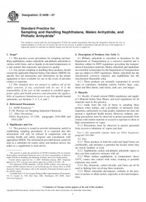 Standardpraxis für die Probenahme und den Umgang mit Naphthalin, Maleinsäureanhydrid und Phthalsäureanhydrid