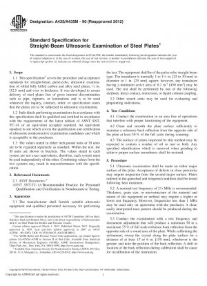 Standardspezifikation für die Ultraschalluntersuchung mit geradem Strahl von Stahlplatten