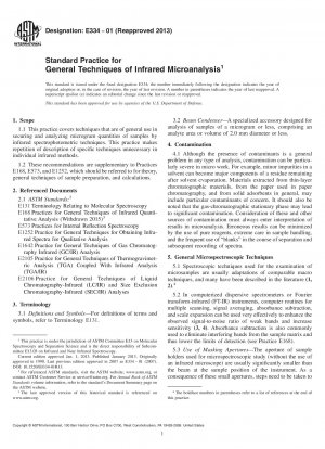 Standardpraxis für allgemeine Techniken der Infrarot-Mikroanalyse