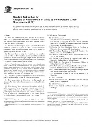 Standardtestmethode zur Analyse von Schwermetallen in Glas mittels tragbarer Röntgenfluoreszenz vor Ort (RFA)