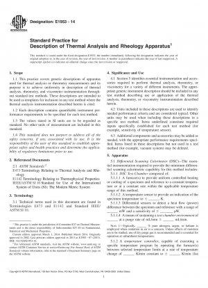 Standardpraxis zur Beschreibung thermischer Analyse- und Rheologiegeräte