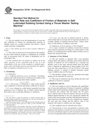 Standardtestverfahren für die Verschleißrate und den Reibungskoeffizienten von Materialien bei selbstschmierendem Reibkontakt unter Verwendung einer Anlaufscheibenprüfmaschine