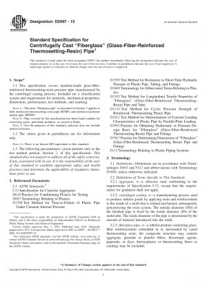 Standardspezifikation für zentrifugal gegossene „Fiberglas“-Produkte (Glasfaserverstärktes duroplastisches Harz) Rohr