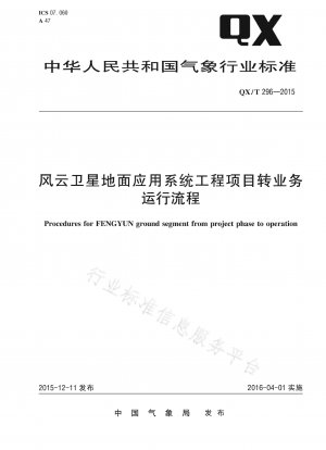 Verfahren für das FENGYUN-Bodensegment von der Projektphase bis zum Betrieb