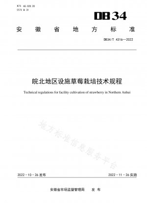 Technische Vorschriften für den Erdbeeranbau in Betrieben im Norden von Anhui