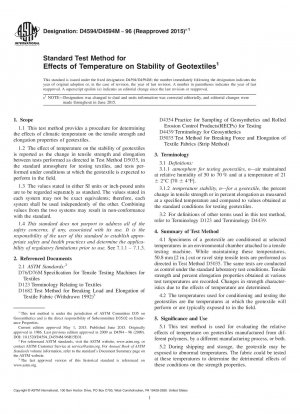 Standardtestmethode für Auswirkungen der Temperatur auf die Stabilität von Geotextilien
