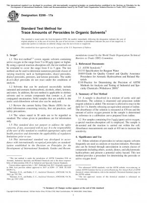 Standardtestmethode für Spurenmengen von Peroxiden in organischen Lösungsmitteln