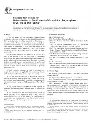 Standardtestmethode zur Bestimmung des Gelgehalts von Rohren und Schläuchen aus vernetztem Polyethylen (PEX).