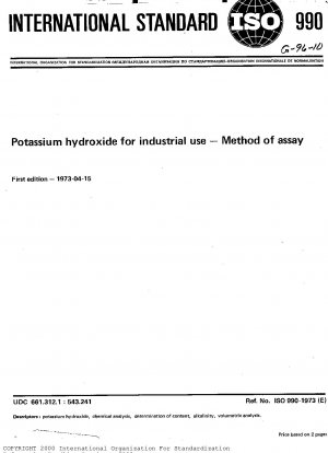 Kaliumhydroxid für industrielle Zwecke; Testmethode
