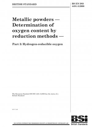 Metallische Pulver – Bestimmung des Sauerstoffgehalts durch Reduktionsverfahren – Mit Wasserstoff reduzierbarer Sauerstoff
