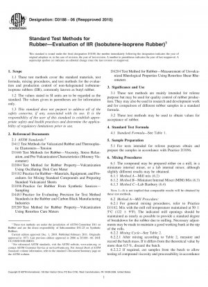 Standardtestmethoden zur Kautschukbewertung von IIR (Isobuten-Isopren-Kautschuk)