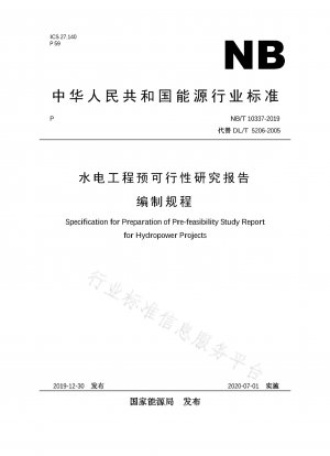 Verfahren zur Erstellung von Vormachbarkeitsstudienberichten für Wasserkraftprojekte