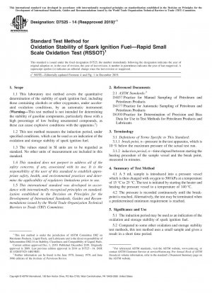 Standardtestmethode für die Oxidationsstabilität von Kraftstoffen mit Funkenzündung – Rapid Small Scale Oxidation Test (RSSOT)