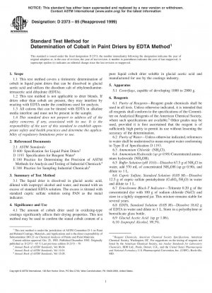 Standardtestmethode zur Bestimmung von Kobalt in Lacktrocknern mittels EDTA-Methode