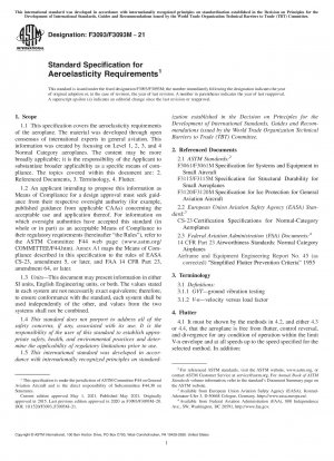 Standardspezifikation für Aeroelastizitätsanforderungen