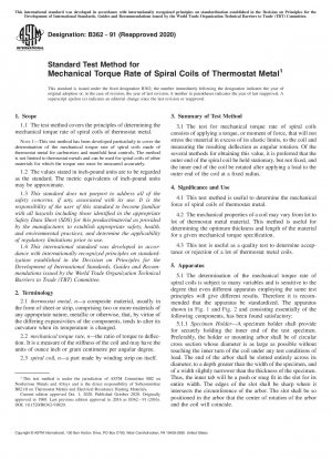 Standardtestverfahren für das mechanische Drehmoment von Spiralspulen aus Thermostatmetall