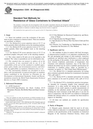 Standardtestmethoden für die Beständigkeit von Glasbehältern gegenüber chemischen Angriffen