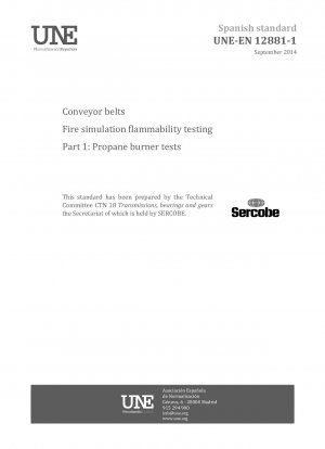 Förderbänder – Brandsimulationsprüfung der Entflammbarkeit – Teil 1: Propanbrennerprüfungen