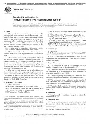 Standardspezifikation für Perfluoralkoxy (PFA)-Fluorpolymer-Schläuche