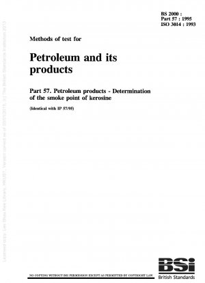 Prüfmethoden für Erdöl und seine Produkte. Erdölprodukte. Bestimmung des Rauchpunktes von Kerosin