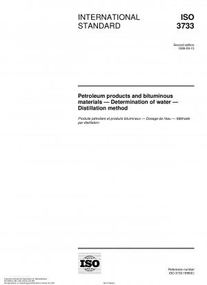 Erdölprodukte und bituminöse Materialien – Bestimmung von Wasser – Destillationsverfahren