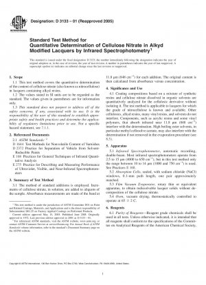 Standardtestmethode zur quantitativen Bestimmung von Cellulosenitrat in alkydmodifizierten Lacken mittels Infrarotspektrophotometrie