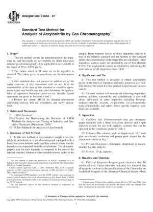 Standardtestmethode zur Analyse von Acrylnitril mittels Gaschromatographie