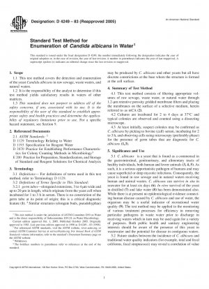 Standardtestmethode zur Zählung von Candida albicans in Wasser