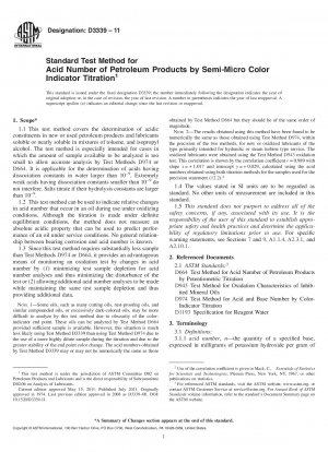 Standardtestmethode für die Säurezahl von Erdölprodukten durch Halbmikro-Farbindikatortitration