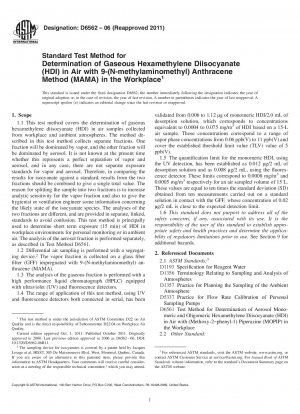 Standardtestmethode zur Bestimmung von gasförmigem Hexamethylendiisocyanat (HDI) in Luft mit der 9-(N-Methylaminomethyl)anthracen-Methode (MAMA) am Arbeitsplatz