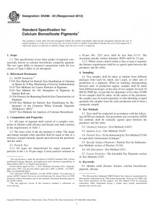 Standardspezifikation für Calciumborosilikatpigmente