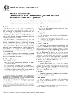 Standardspezifikation für spurfeste schwarze vernetzte Polyethylen-Isolierung für Drähte und Kabel, 90 °C-Betrieb