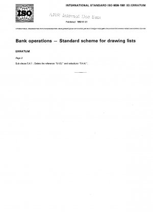 Bankgeschäfte; Standardschema für Zeichnungslisten