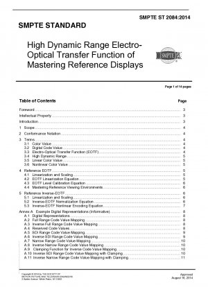 Elektrooptische Übertragungsfunktion mit hohem Dynamikbereich für Mastering-Referenzanzeigen