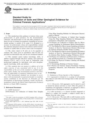 Standardhandbuch für die Sammlung von Böden und anderen geologischen Beweisen für strafrechtliche forensische Anwendungen