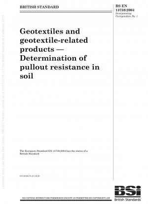 Geotextilien und geotextilverwandte Produkte – Bestimmung des Auszugswiderstands im Boden