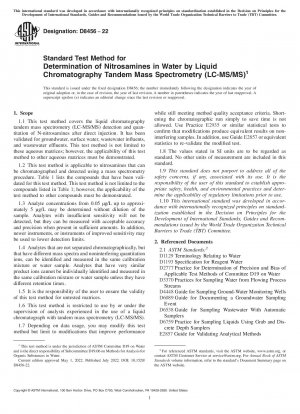 Standardtestmethode zur Bestimmung von Nitrosaminen in Wasser mittels Flüssigchromatographie-Tandem-Massenspektrometrie (LC-MS/MS)