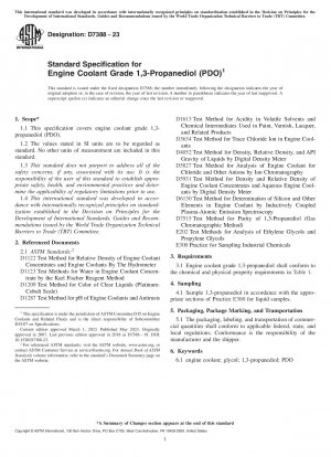 Standardspezifikation für Motorkühlmittel der Güteklasse 1,3-Propandiol (PDO)