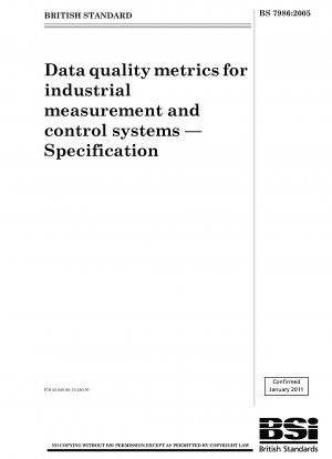 Datenqualitätsmetriken für industrielle Mess- und Steuerungssysteme – Spezifikation
