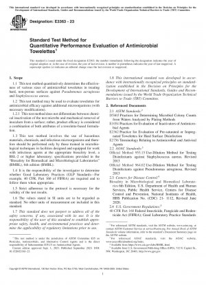 Standardtestmethode zur quantitativen Leistungsbewertung antimikrobieller Tücher