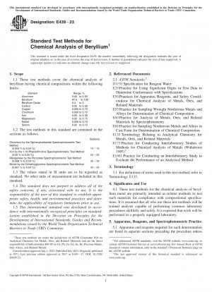 Standardtestmethoden für die chemische Analyse von Beryllium