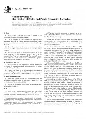 Standardpraxis für die Qualifizierung von Korb- und Paddel-Auflösungsgeräten