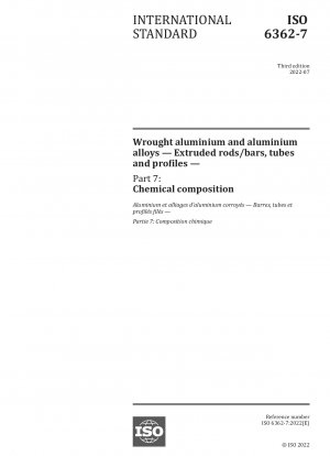 Knetaluminium und Aluminiumlegierungen – Stranggepresste Stangen, Rohre und Profile – Teil 7: Chemische Zusammensetzung
