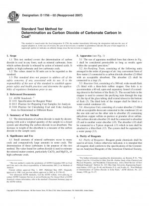 Standardtestmethode zur Bestimmung des Kohlendioxidgehalts von Carbonatkohlenstoff in Kohle