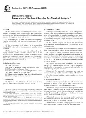 Standardpraxis für die Vorbereitung von Sedimentproben für die chemische Analyse