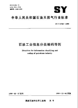 Richtlinien zur Klassifizierung und Kodierung von Informationen in der Erdölindustrie