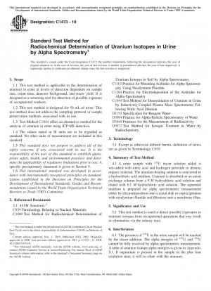 Standardtestmethode zur radiochemischen Bestimmung von Uranisotopen im Urin mittels Alpha-Spektrometrie