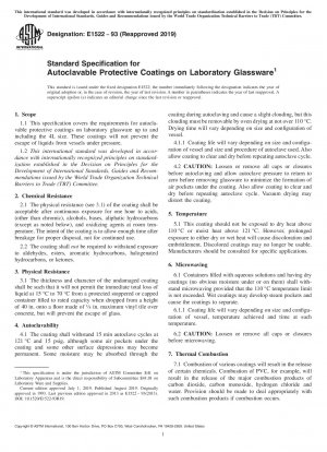 Standardspezifikation für autoklavierbare Schutzbeschichtungen auf Laborglaswaren