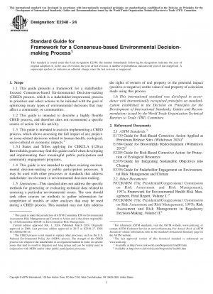 Standardleitfaden für einen Rahmen für einen konsensbasierten Umweltentscheidungsprozess